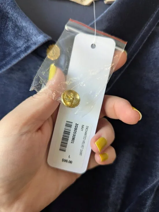 Soft Surroundings Enchanted Velvet Blue Blouse Size Large NWT - Picture 6 of 10